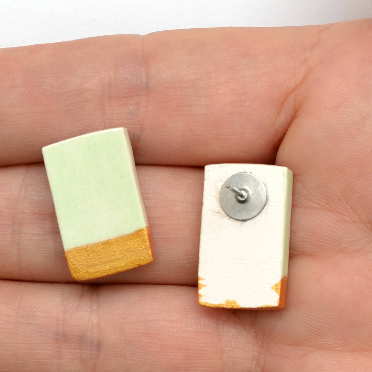 Modern Ceramic Rectangle Stud Earrings - Assorted