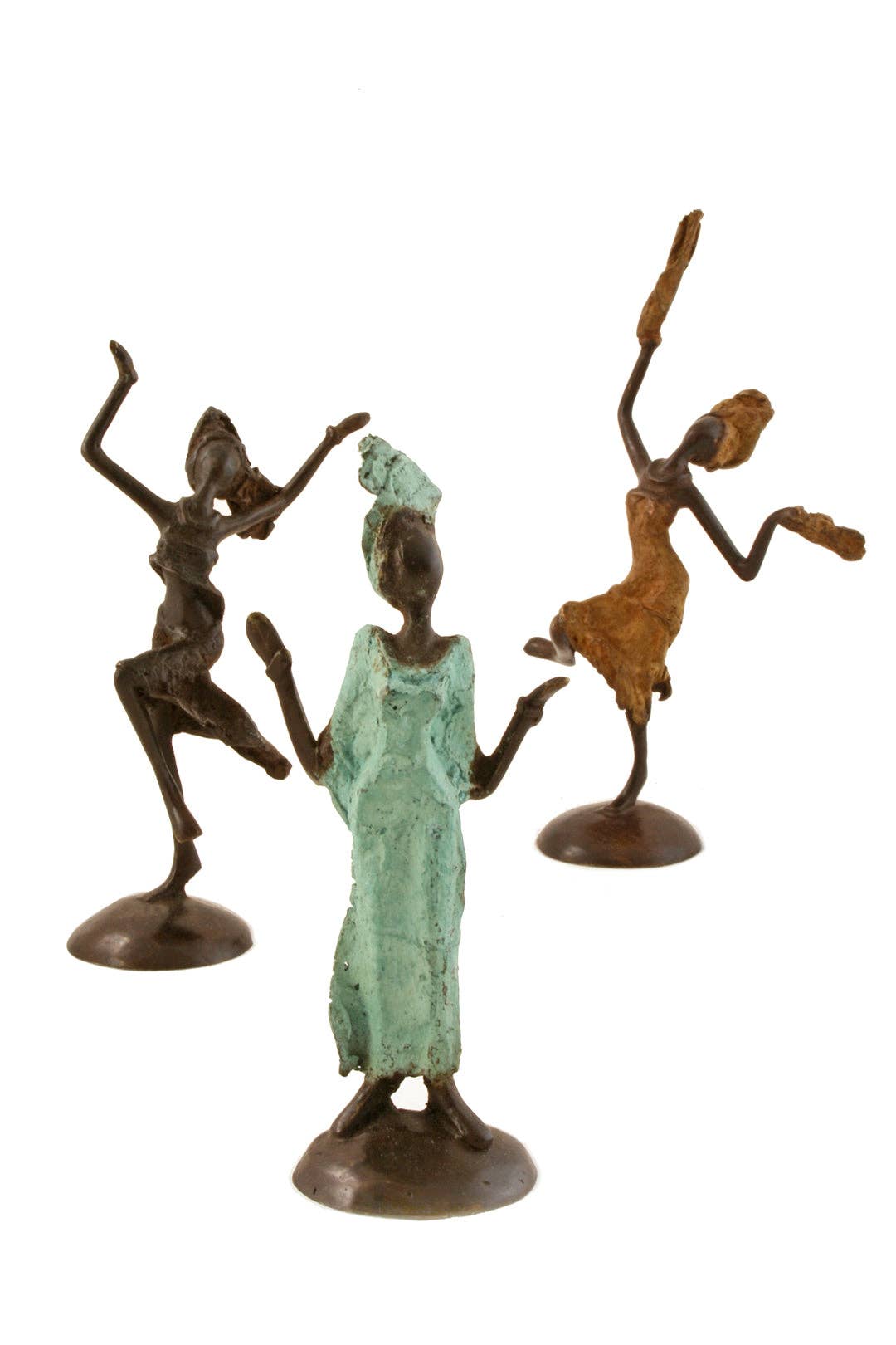 Bronze Miniature Celebrating Lady Sculpture - Assorted