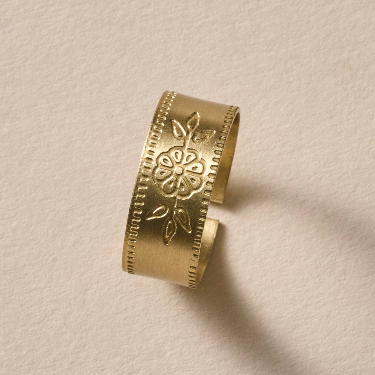 Arati Etched Floral Ring