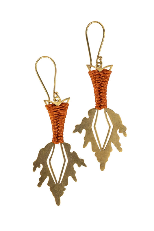 Brass Fire Spear Earrings