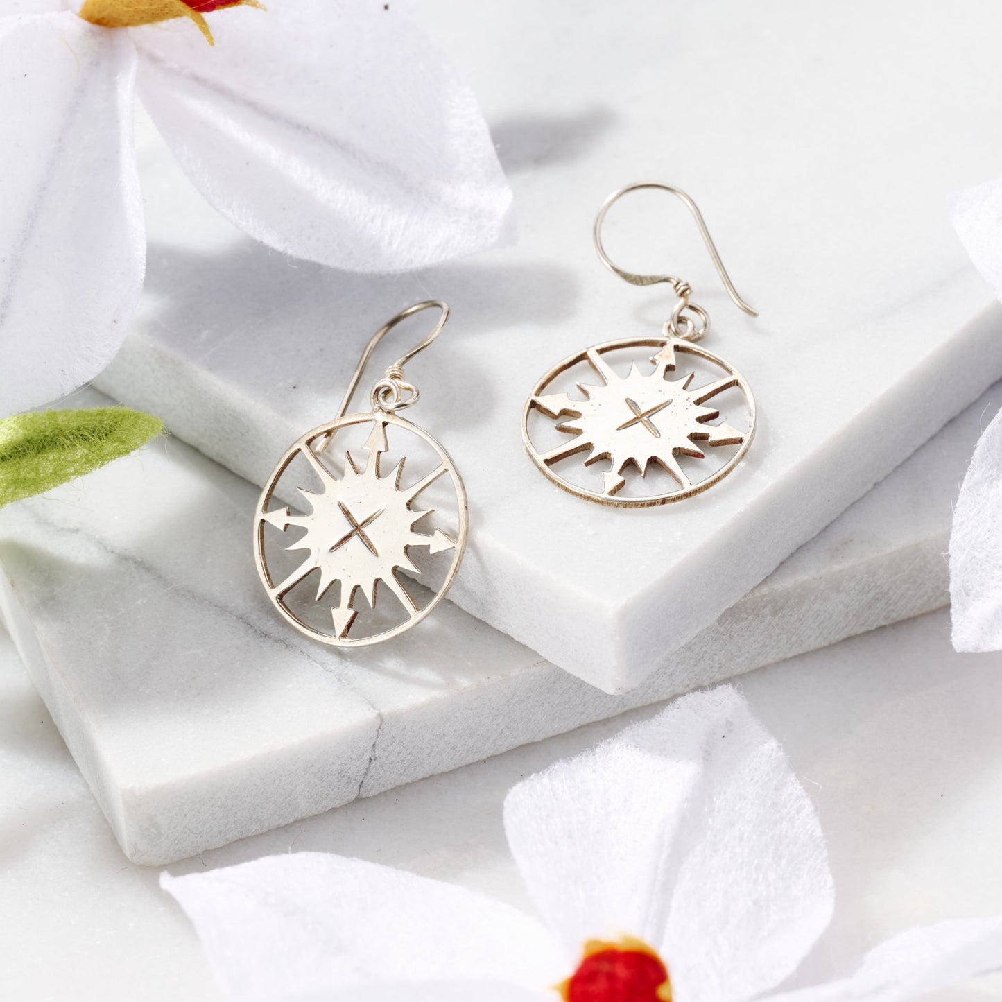 Lazimpat Compass Sun Earrings