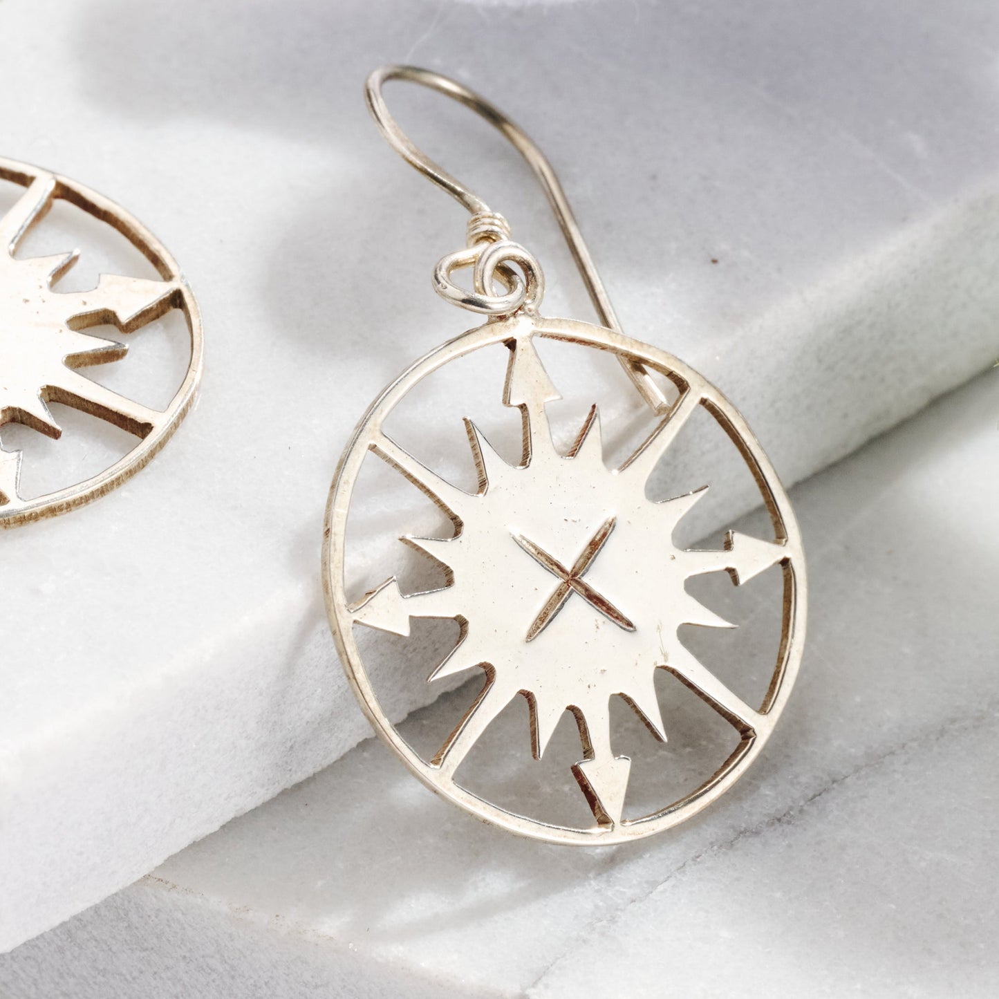 Lazimpat Compass Sun Earrings