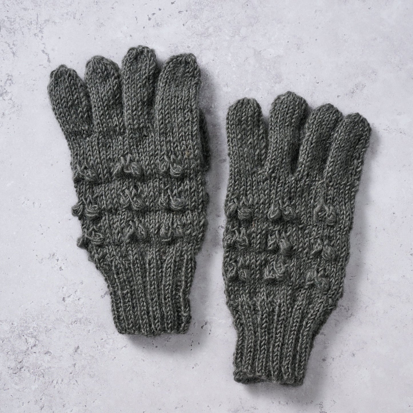 Gloves knobby wool 9L charcoal