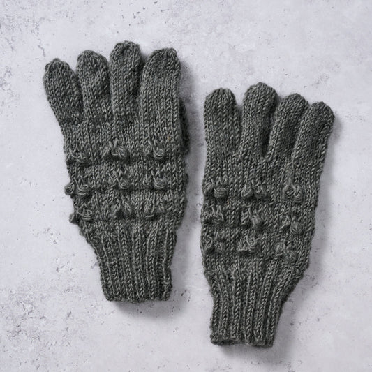 Gloves knobby wool 9L charcoal