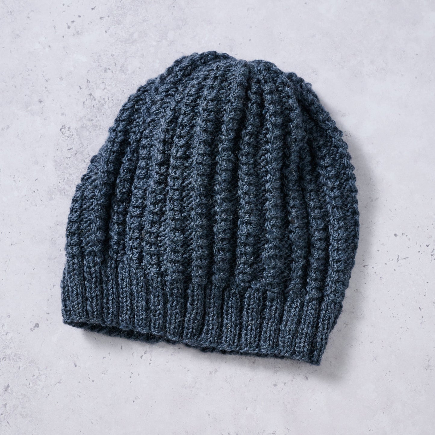 Hat ribbed wool 8L grayish blue