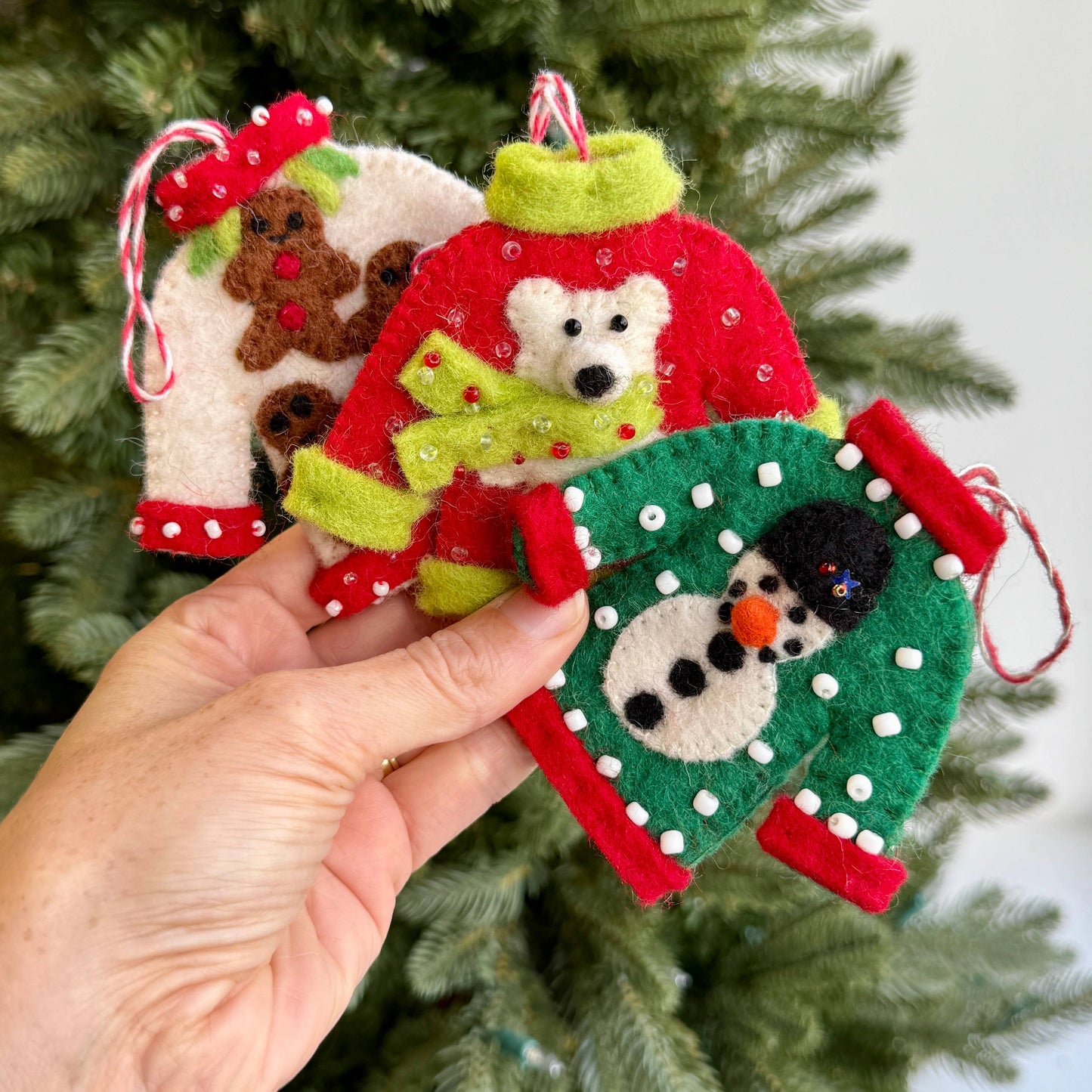 Ugly Christmas Sweater Felt Wool Ornament