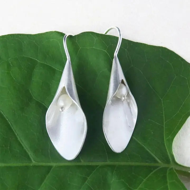 Sacred Lily Earrings - Sterling
