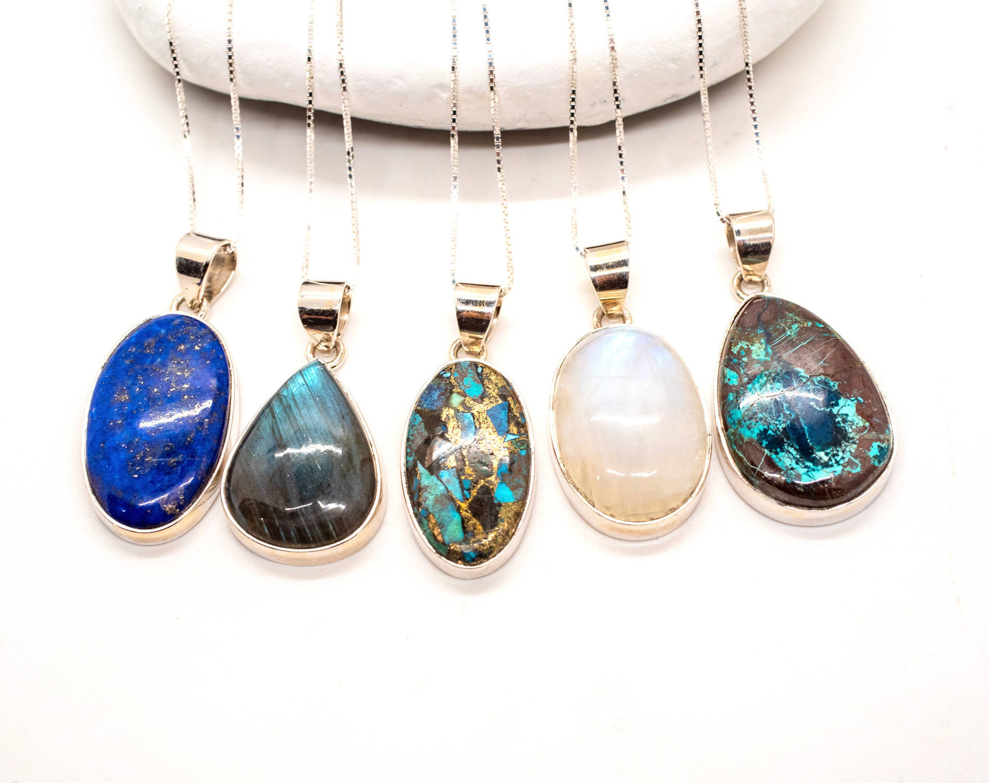 Sterling Silver Azurite Necklace