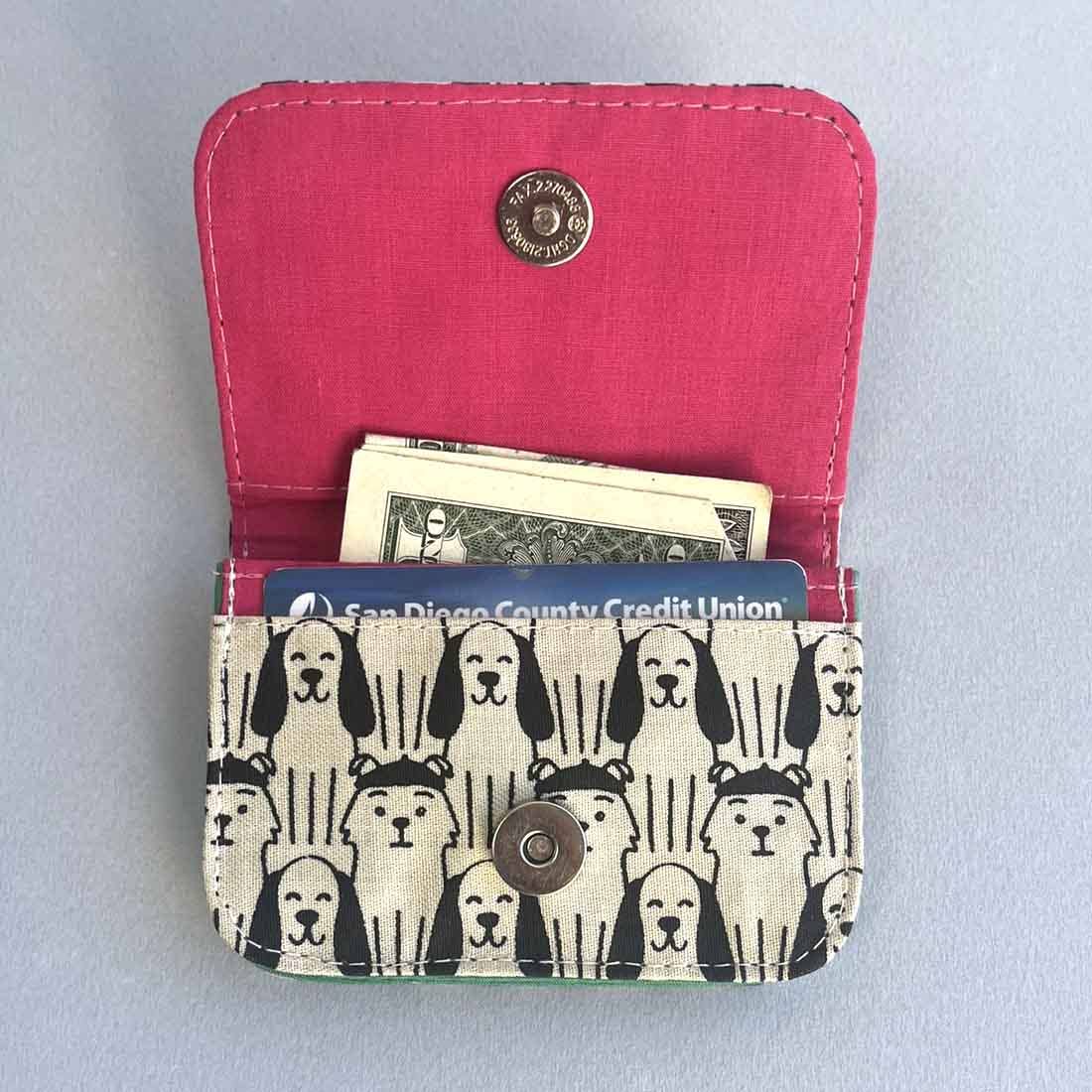 Cotton Canvas Cardholders - Dog Prints