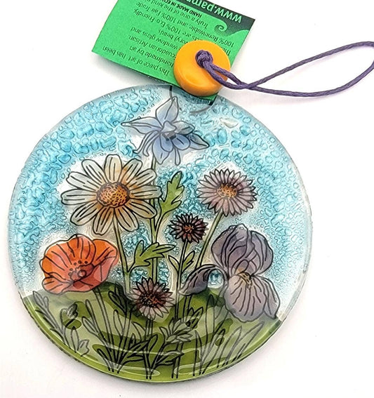 Wildflowers Recycled Glass Ornament