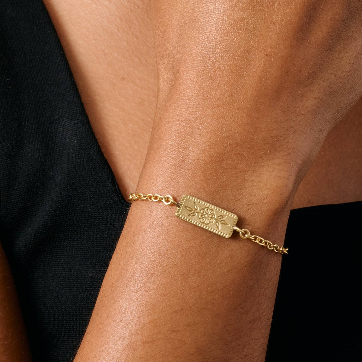 Arati Etched Floral Bracelet