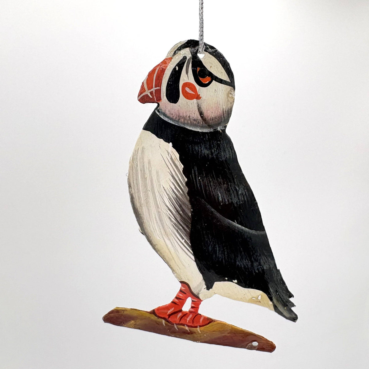 Upcycled Metal Ornament - Atlantic Puffin
