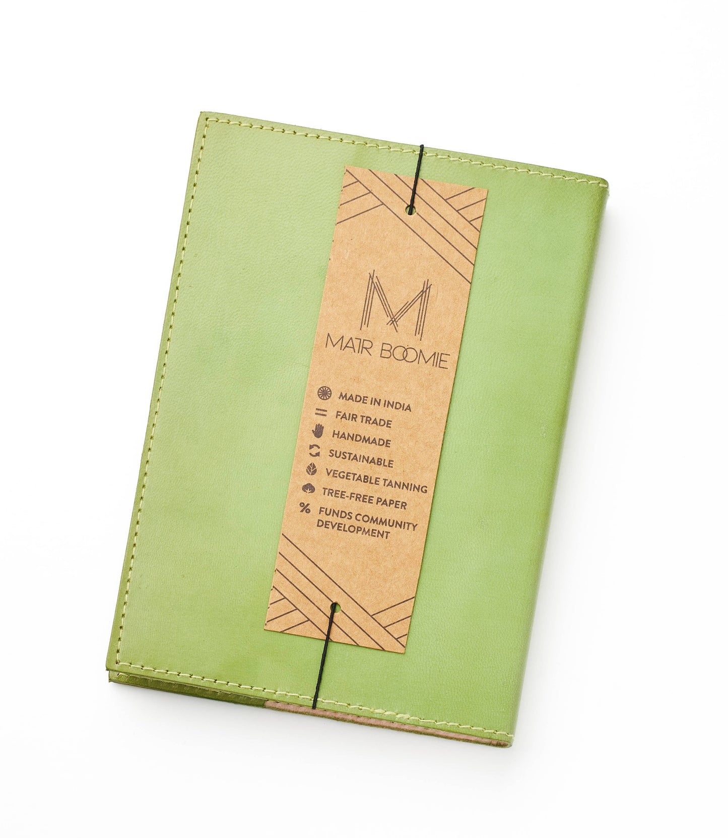 Refillable Leather Journal - Green Embossed Snake