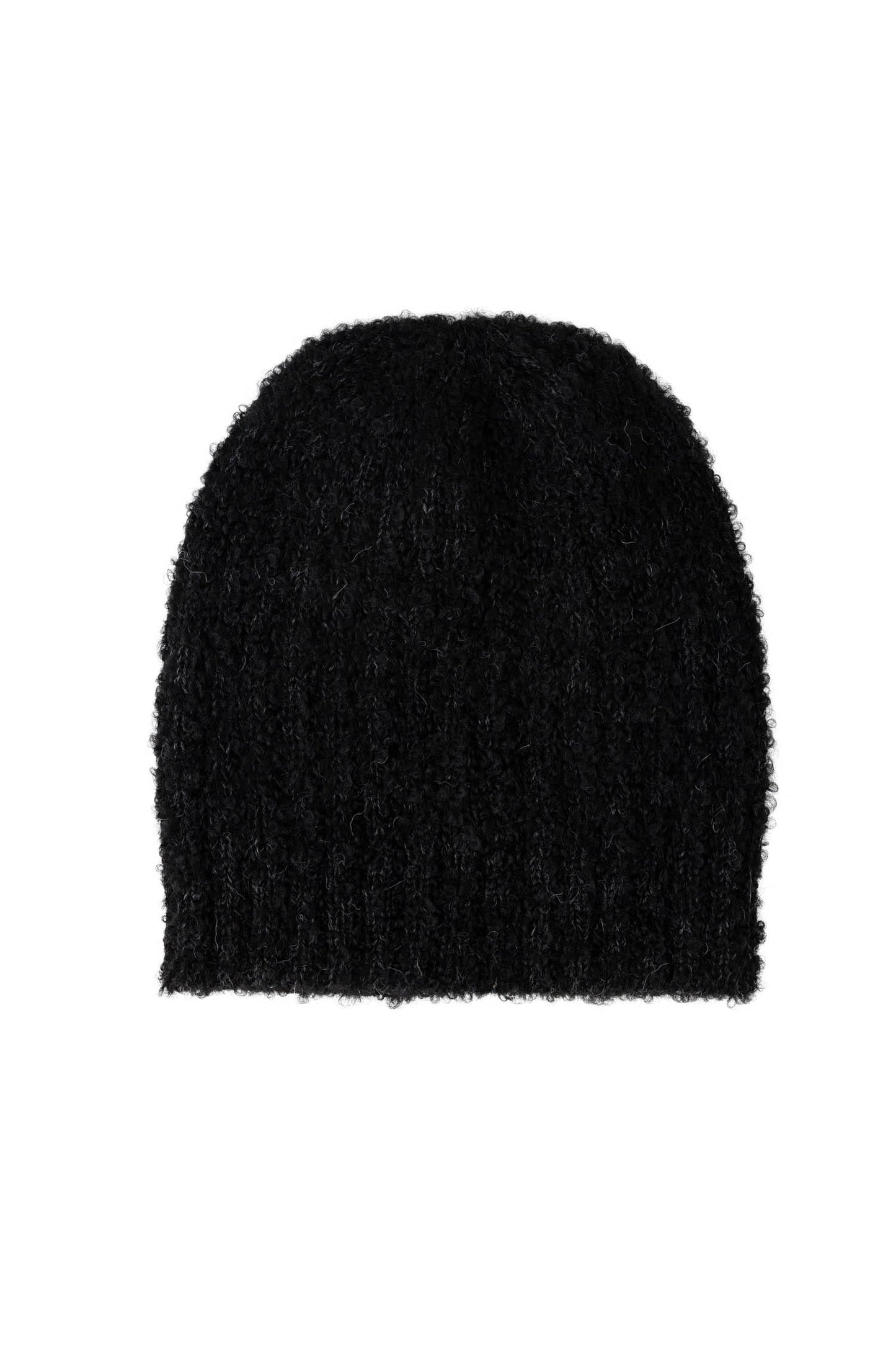 Slouchy Alpaca Wool Beanie - Black