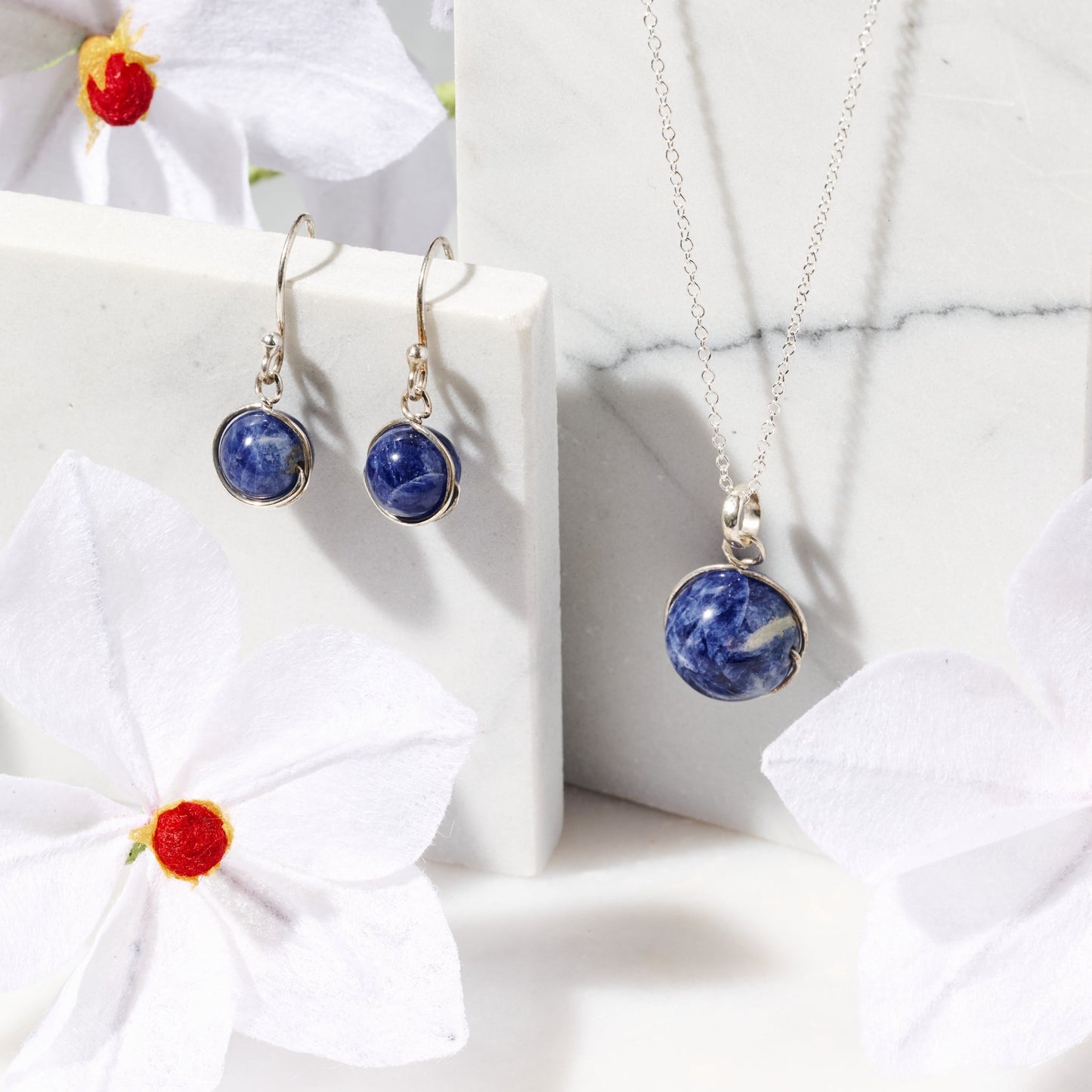 Khasi Kay Sterling Silver Sodalite Necklace