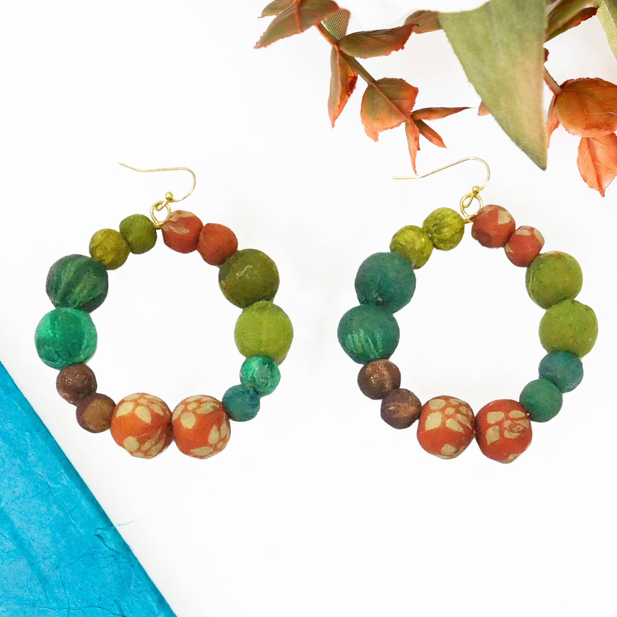 Kantha Autumnal Hoops