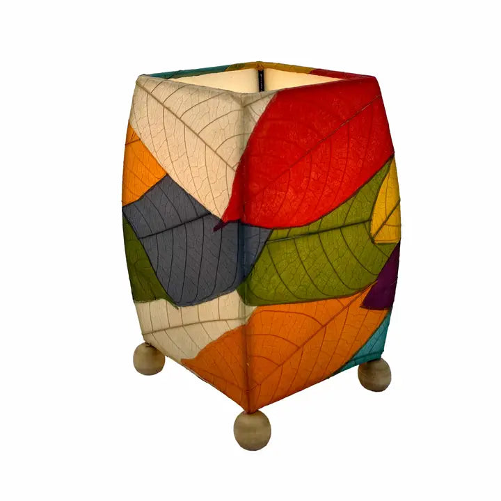 MINI SQUARE COCOA LEAF LAMP MULTI