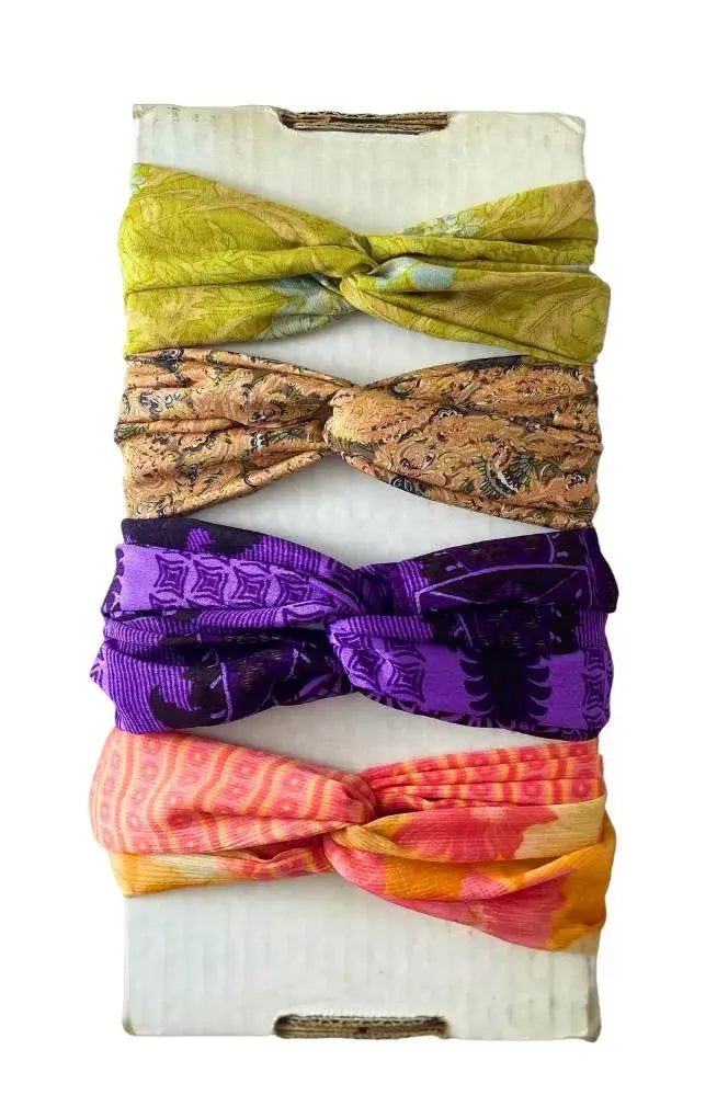 Vintage Sari Headband - Double Wrapped Loop