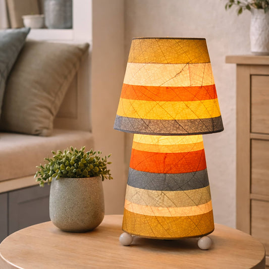 Striped Tapered Table Lamp - Multi