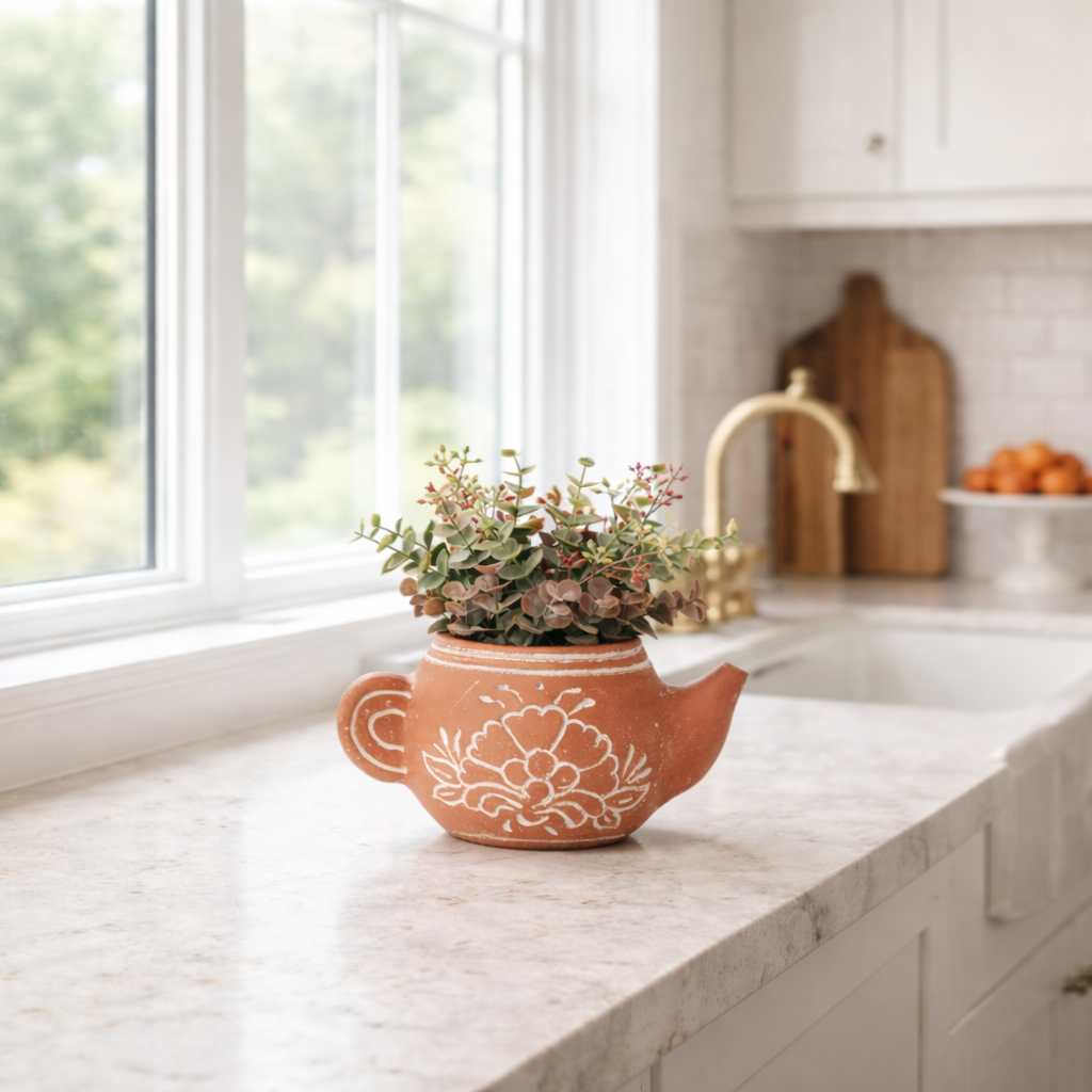 Vasanta Terracotta Planter - Teapot