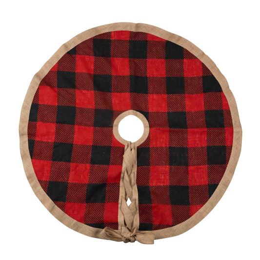 Buffalo Check Tree Skirt - Red