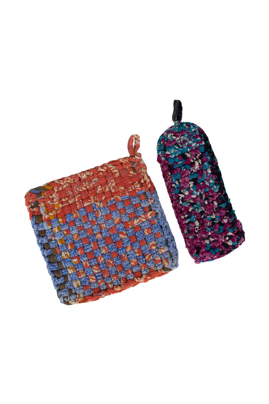 Recycled Sari Skillet Set