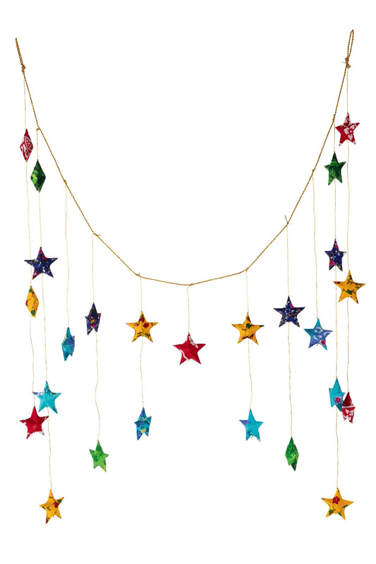 Upcycled Sari Star Valance