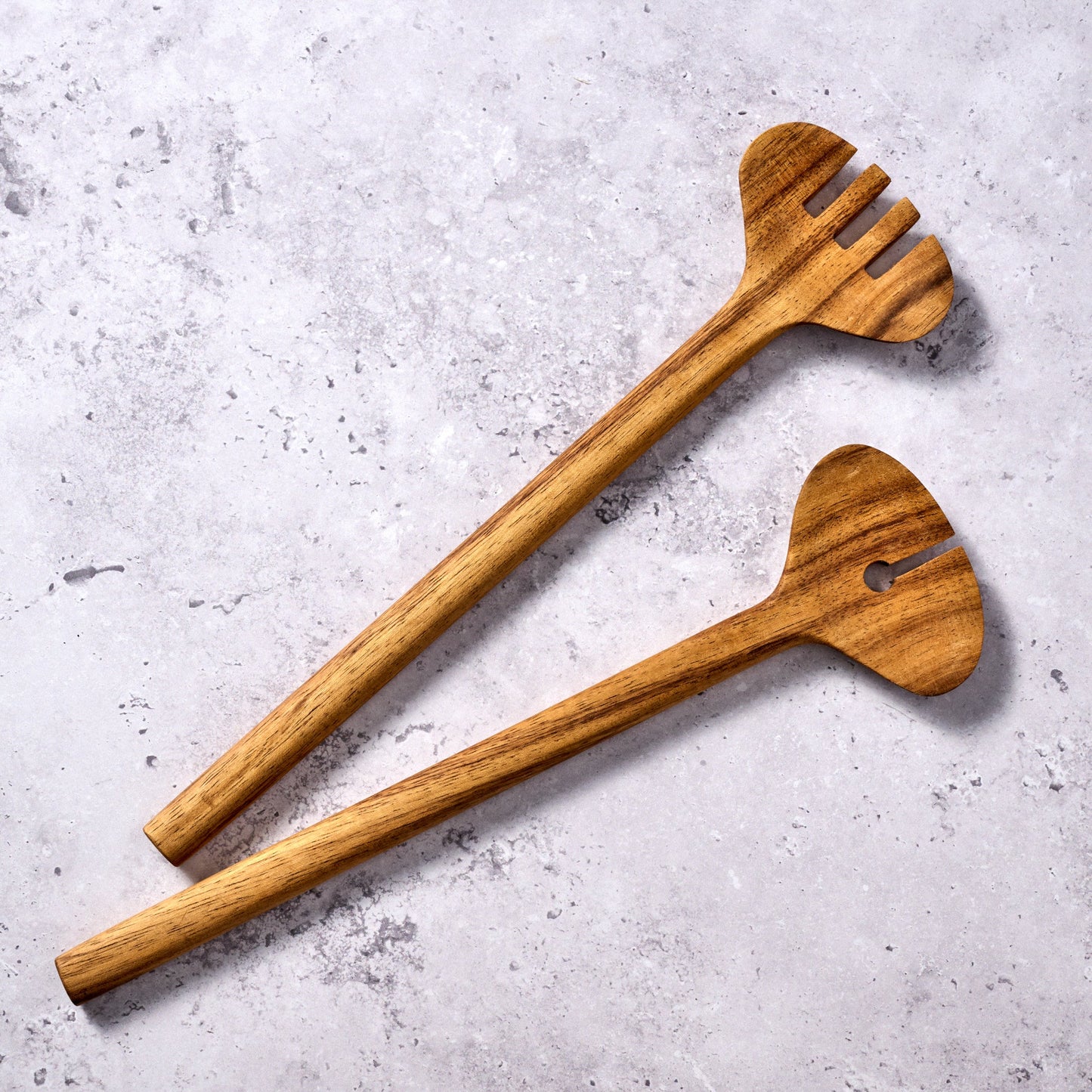 Salad servers long skinny S/2 albesia wood 12L nat