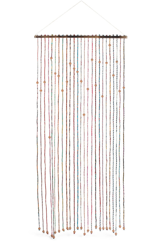 Curtain door sari/t-cotta bead 72Lx32W multicolor
