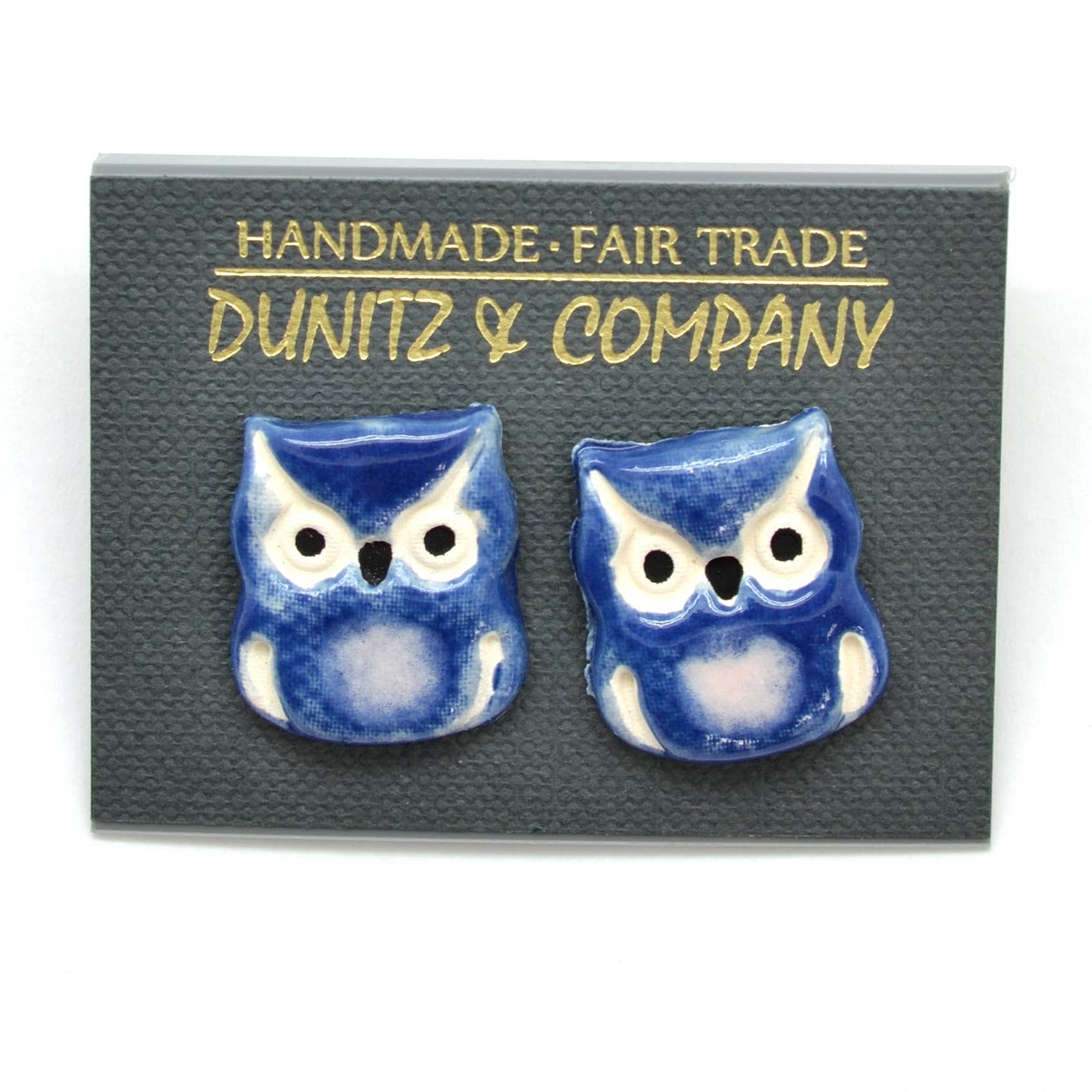 Ceramic Owl Stud Earrings - Assorted