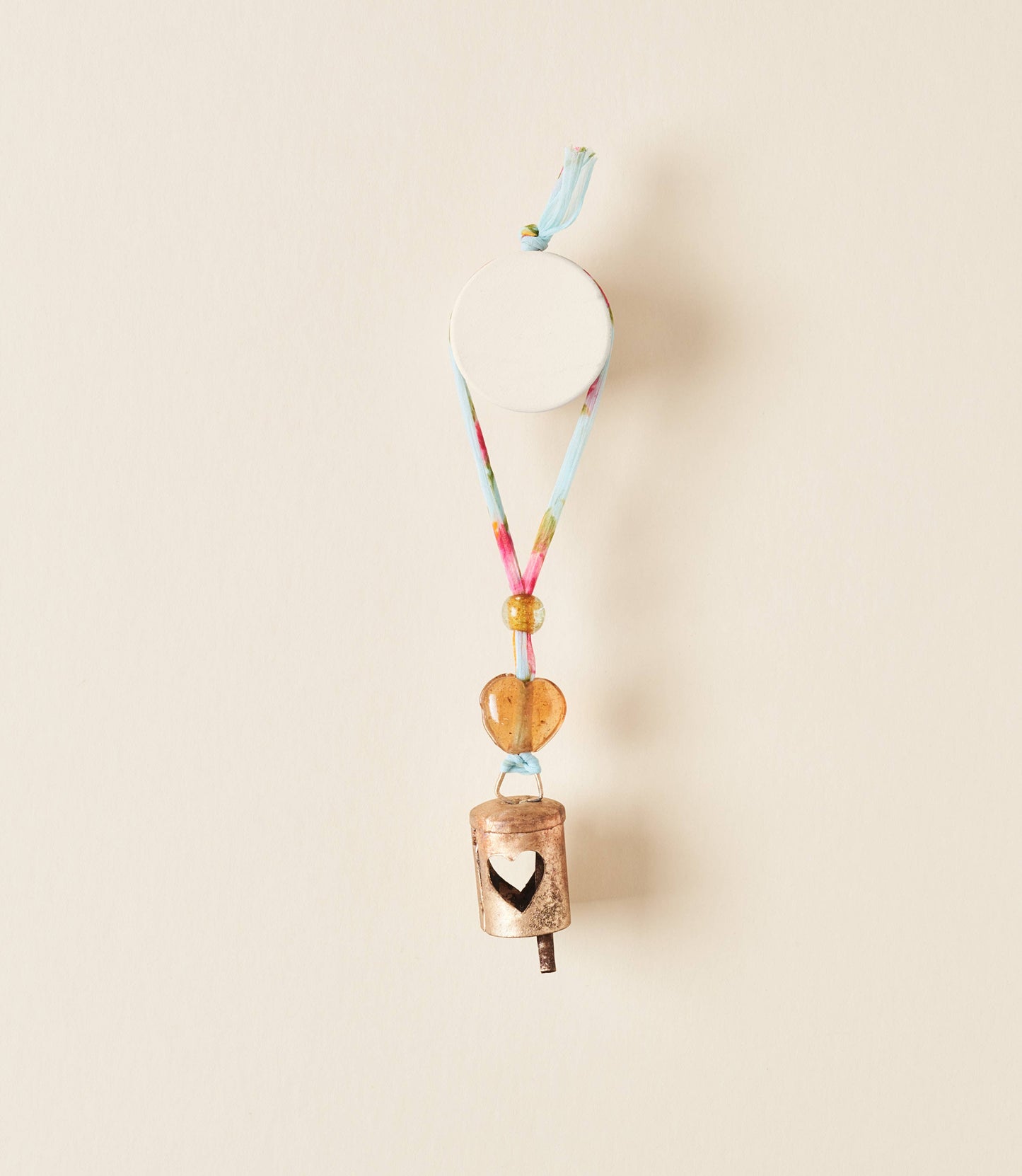 Chakshu Heart Cutout Bell Wind Chime Upcycled Sari