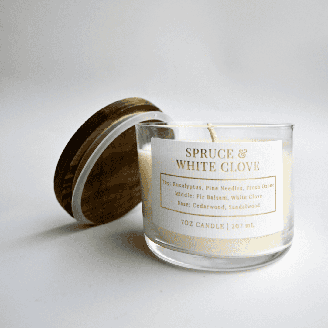 Spruce & White Clove Candle: 11oz Glass