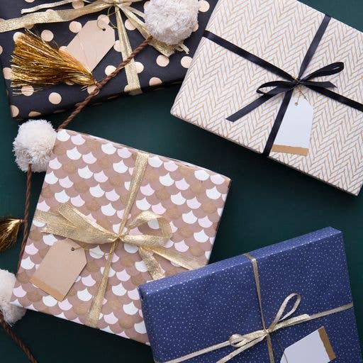 Recycled Paper Gift Wrap Single Rolls - Assorted, Eco-Friendly