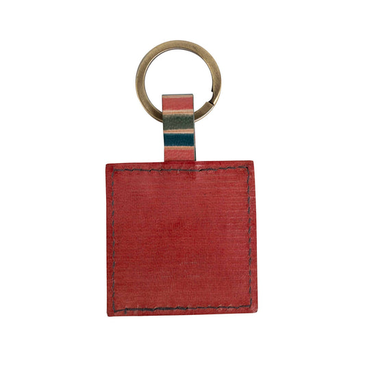 Shanti Square Leather Key Ring