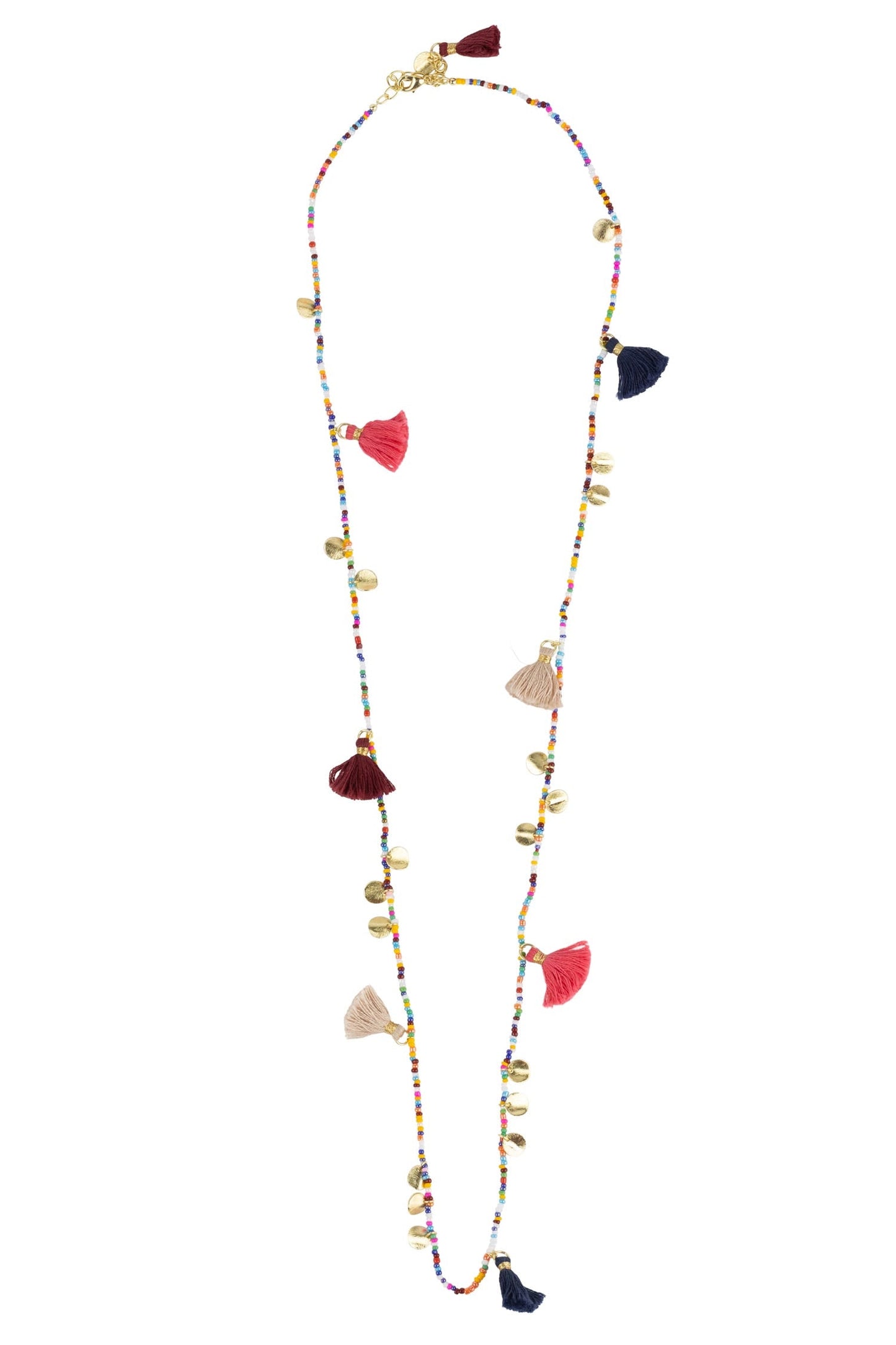 Mini Tassel Disc Necklace