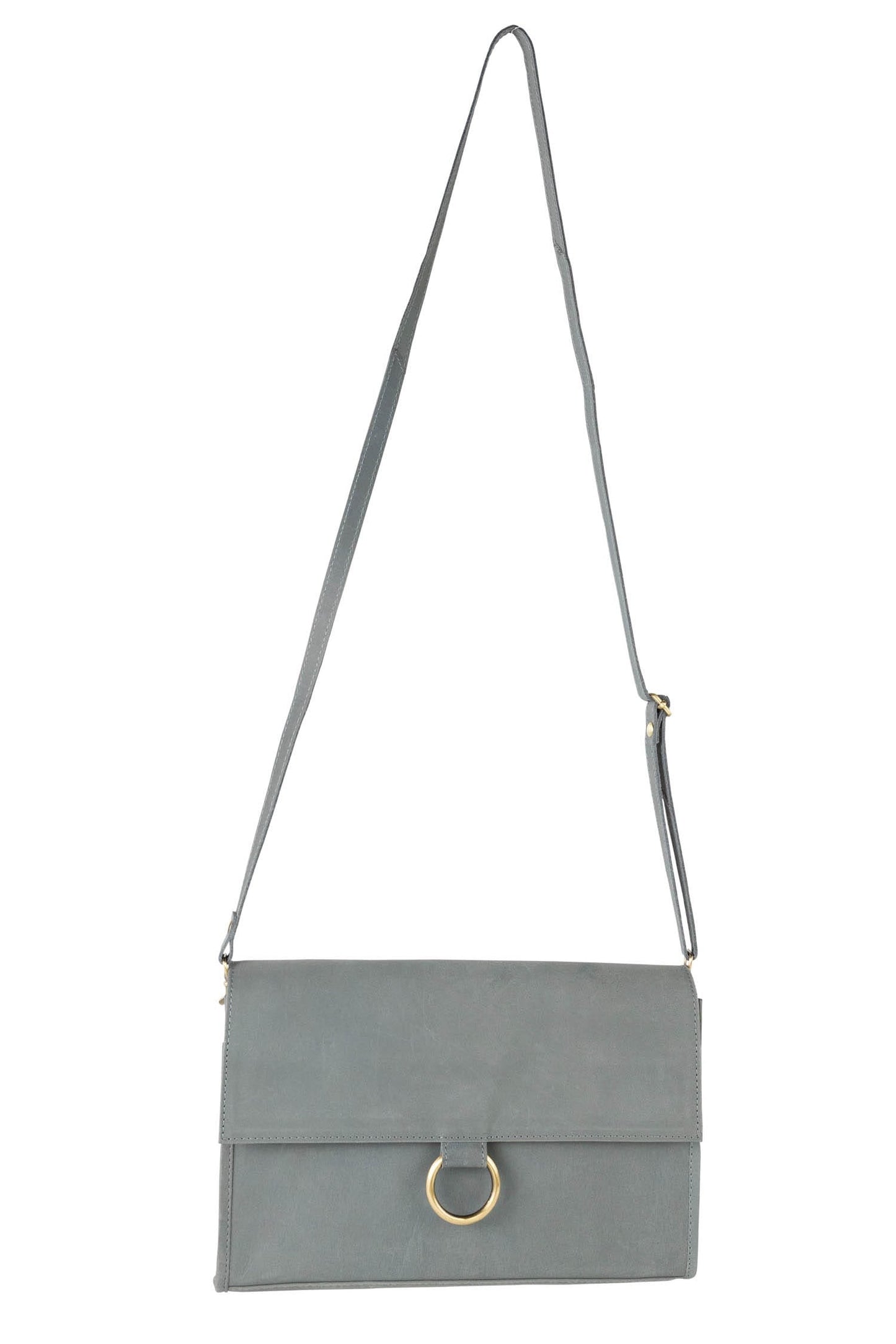 Purse structured eco leather 10x7x4 teal