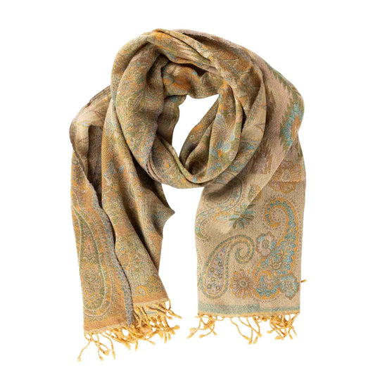 Desert Sand Paisley Wool Scarf - Default Title (6839570)