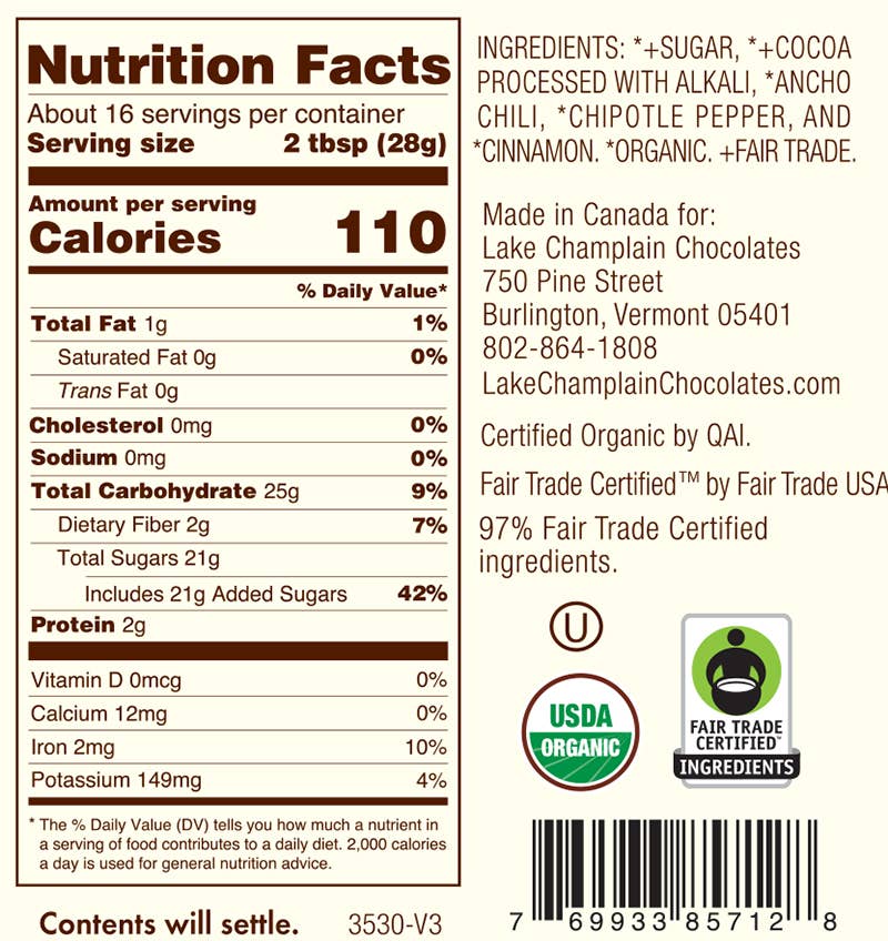 Hot Chocolate Mix - Spicy Aztec, Organic & Fair Trade