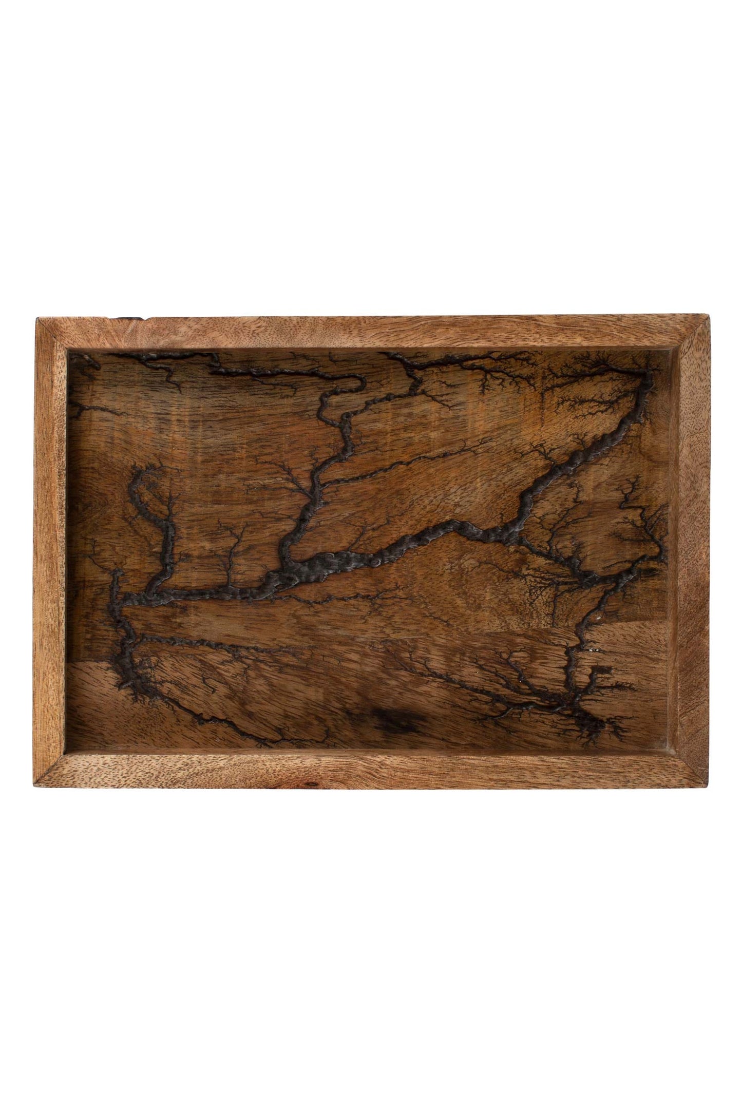 Tray electrified mango wood 10x7x1H brown