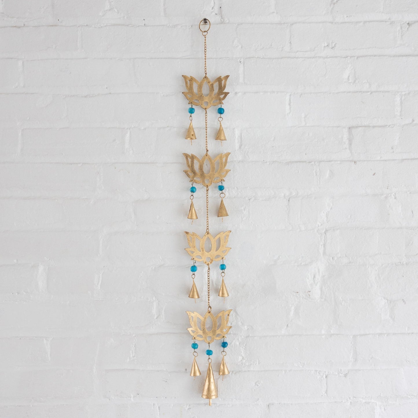 Chime 4 lotus blossoms recyc iron/glss 31L br/blu