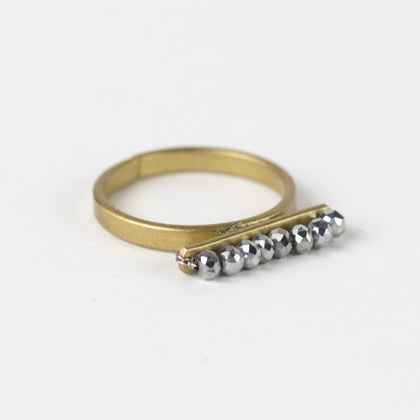 Taakat Silver Bar Gold Ring