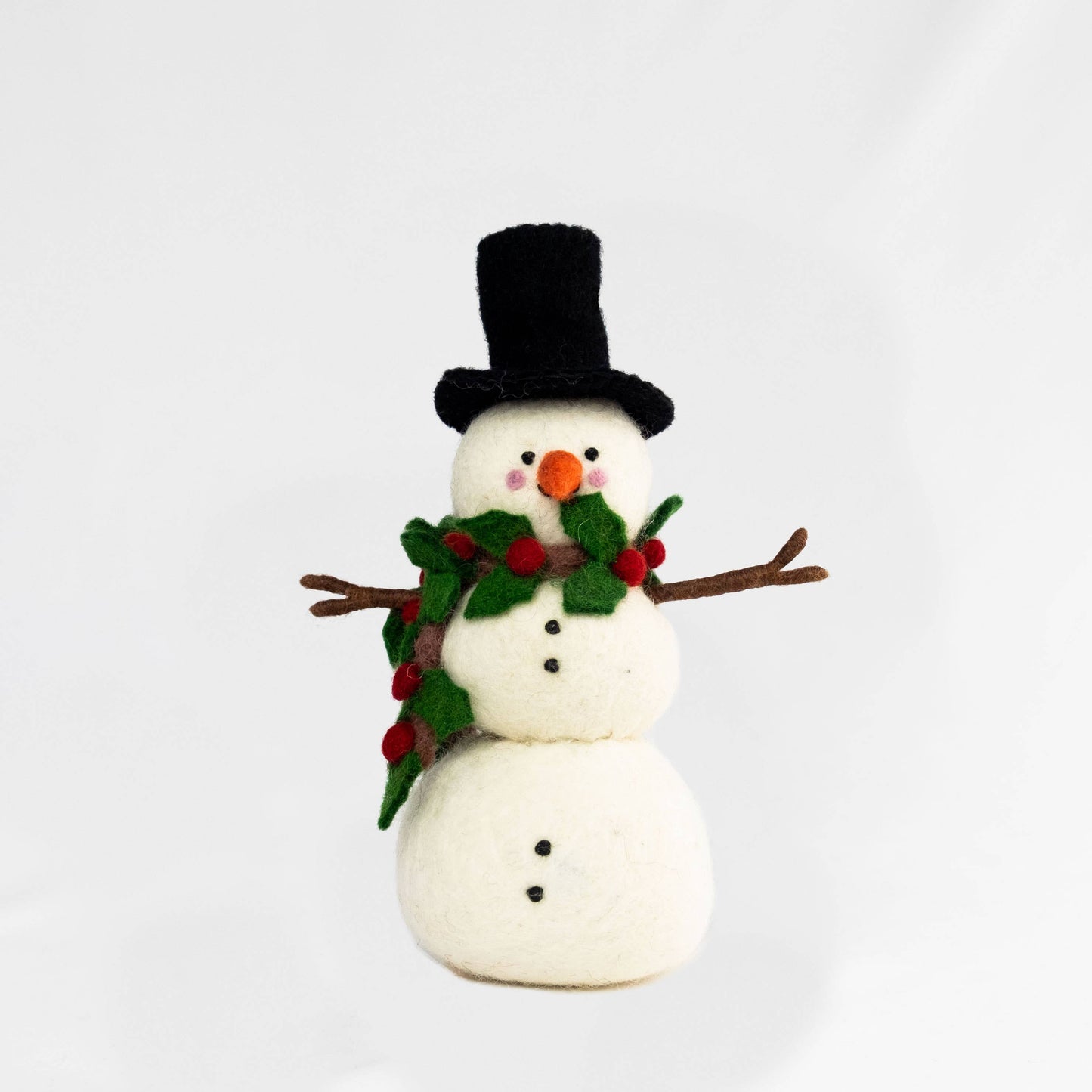 Felt Snowman - Holly Scarf