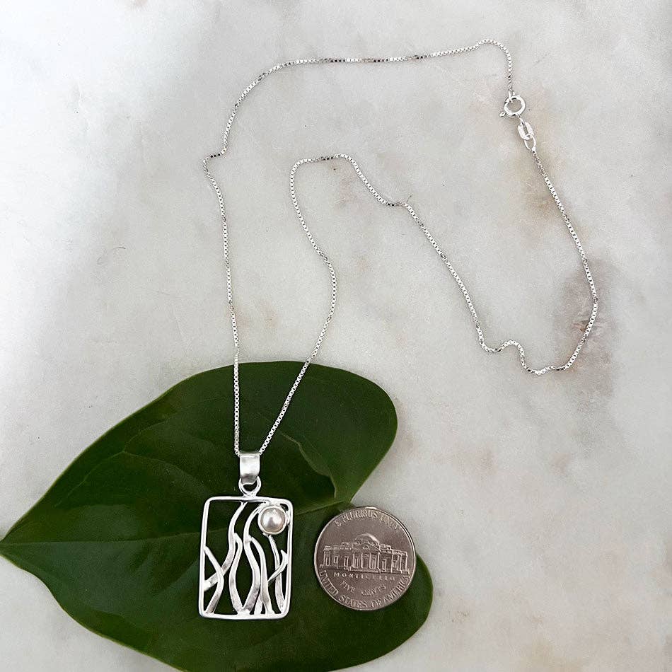 Rising Moon Necklace - Sterling Silver