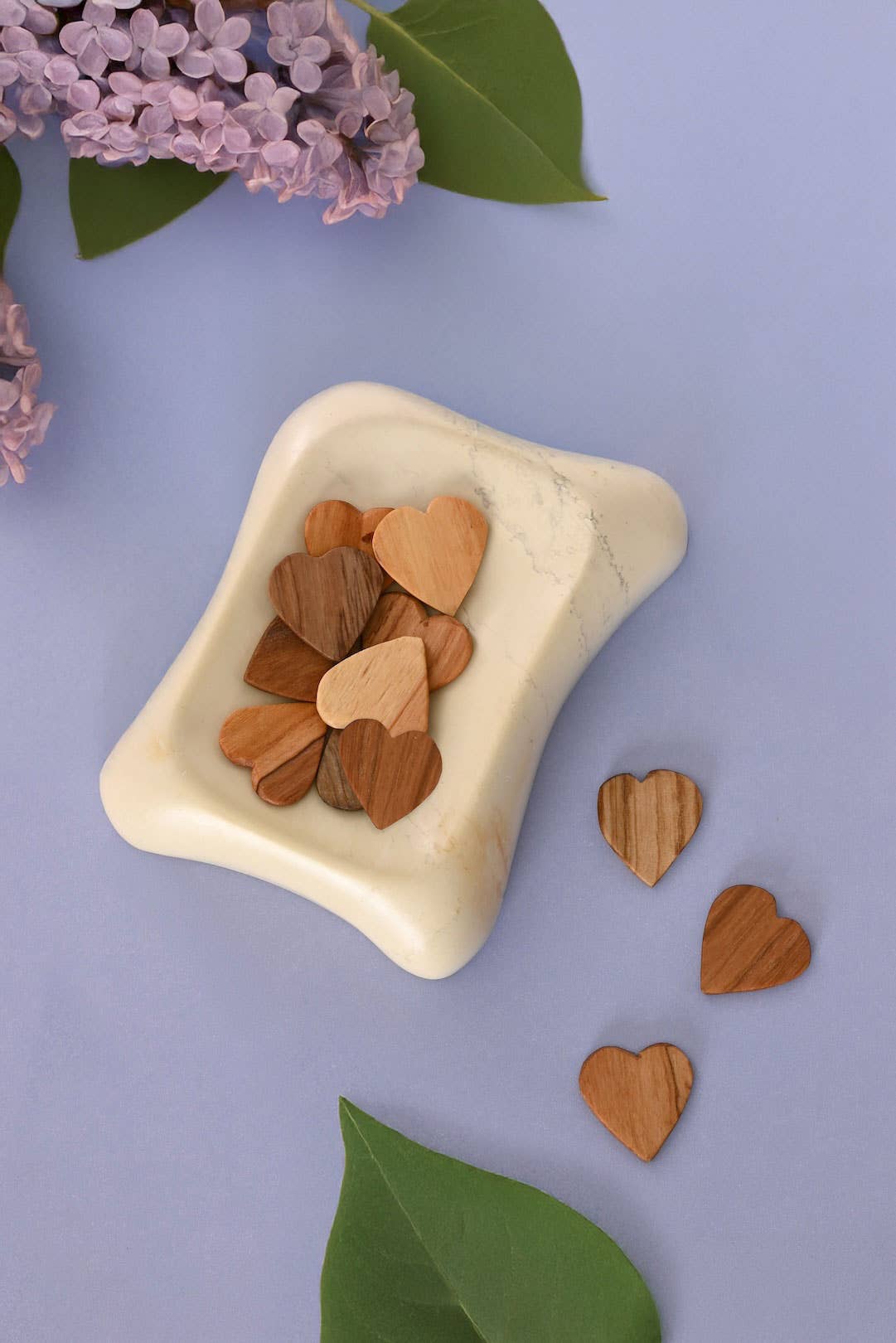 Olive Wood Tiny Heart Tokens