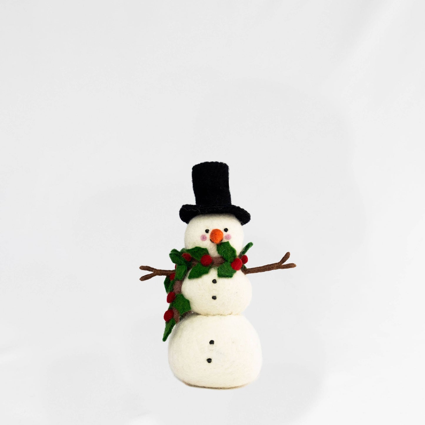 Felt Snowman - Holly Scarf