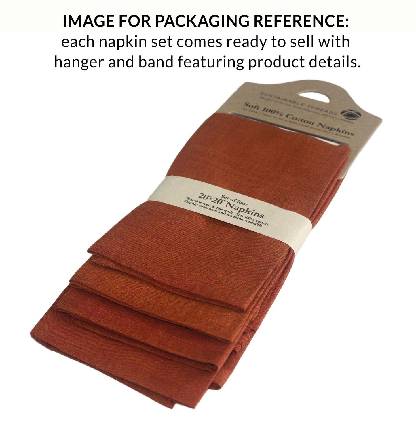 Handwoven Cotton Napkin Set (4) - Sweet Maple