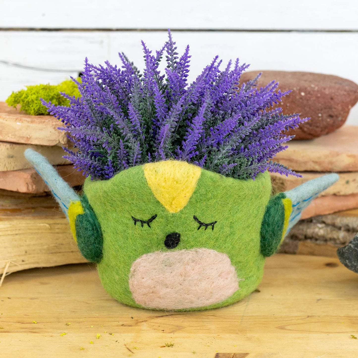 Hummingbird Felt Pot