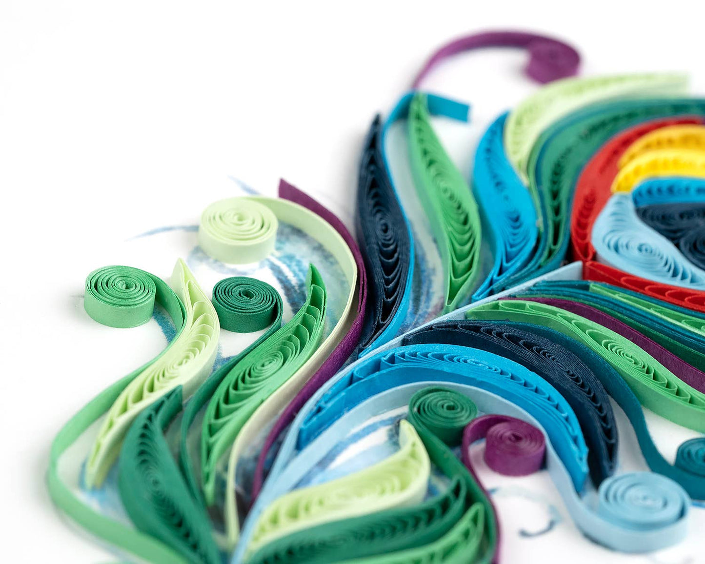Quilled Peacock Feather Greeting Card