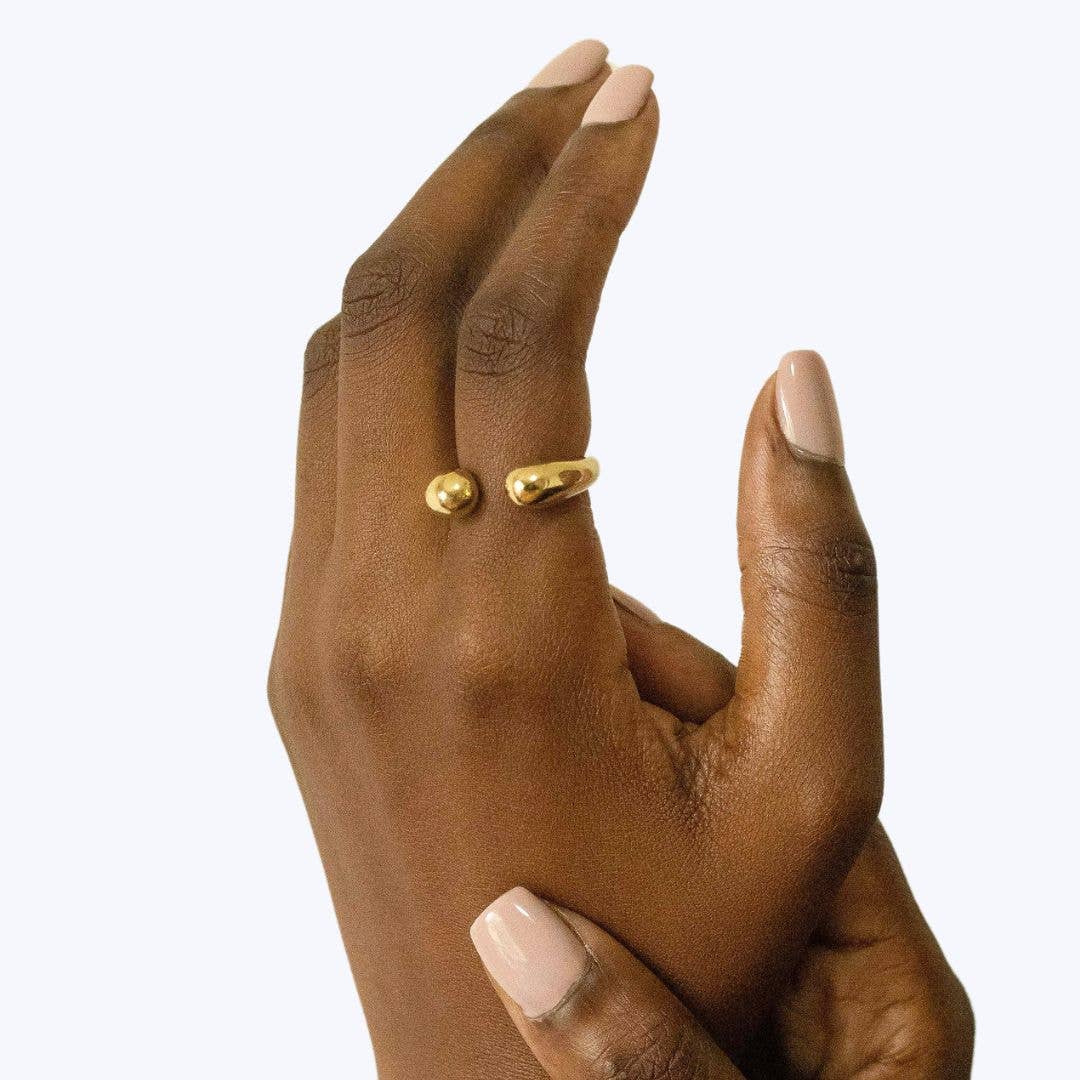 Asali Open Adjustable Dash Brass Ring