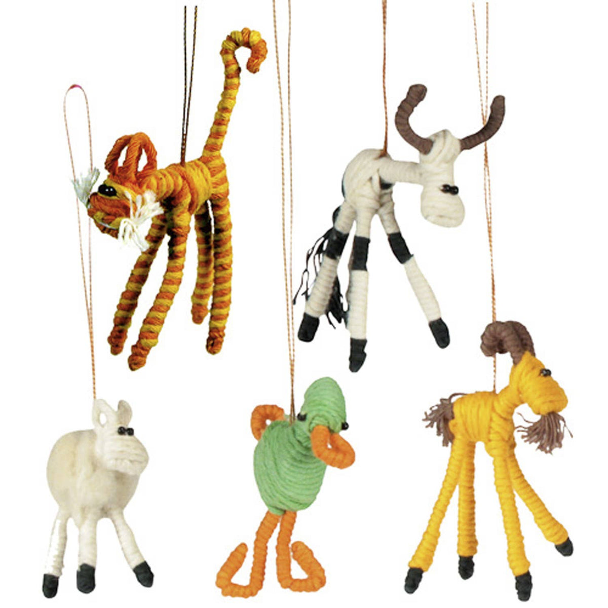 Cotton & Wire Farm Animal Ornaments